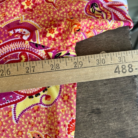 Violet B. Bright Print Polyknit Dress Size 3X EUC Orange/Pink/Yellow/ Red - Picture 7 of 10